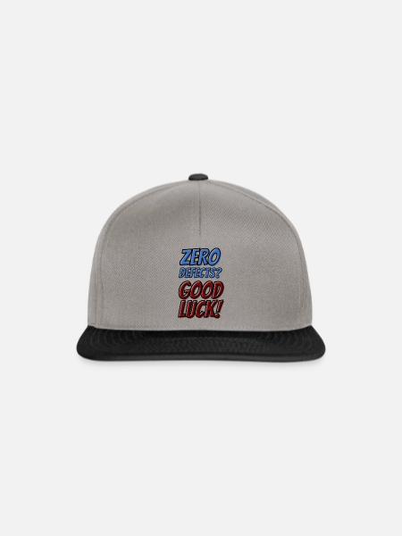 Zero Defects Good luck - Snapback Cap - Graphit/Schwarz