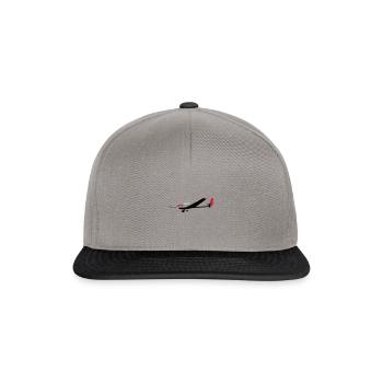 falke Motorsegler Mose TMG Flugzeug Pilot Flieger - Snapback Cap - Graphit/Schwarz - Vorne