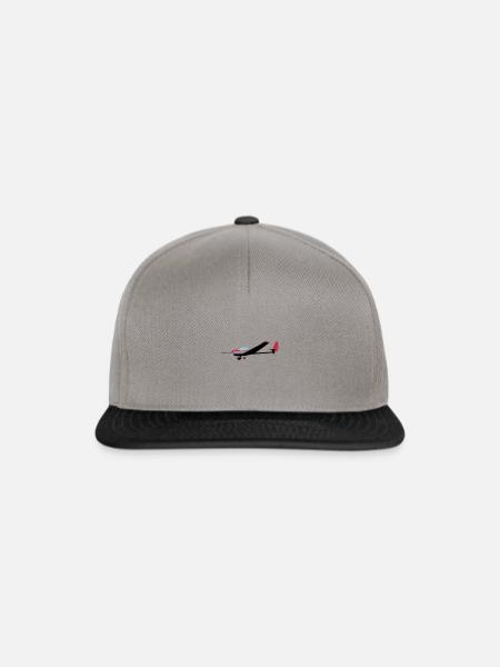 falke Motorsegler Mose TMG Flugzeug Pilot Flieger - Snapback Cap - Graphit/Schwarz
