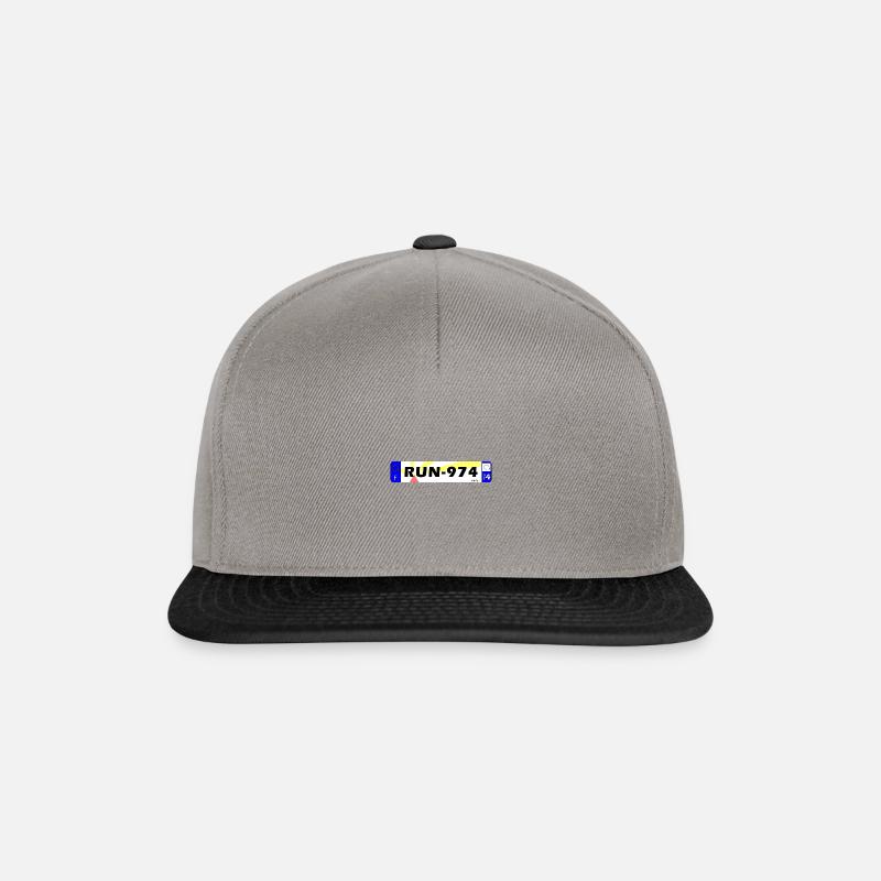 Plaque réunion par Fab-Run - Casquette snapback - gris graphite/noir