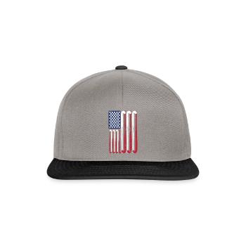 Vintage Flag > US Flag Made of Hockey Balls - Snapback Cap - Graphit/Schwarz - Vorne