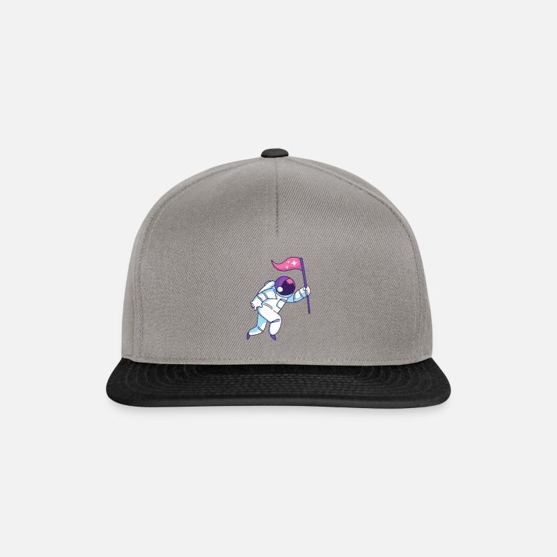 Astronaut with Flag Gift Gift Idea - Snapback Cap - graphite/black