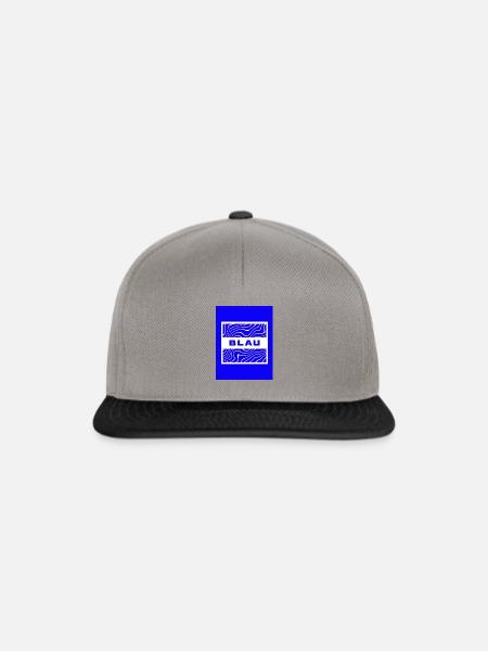 Blau - Snapback Cap - Graphit/Schwarz