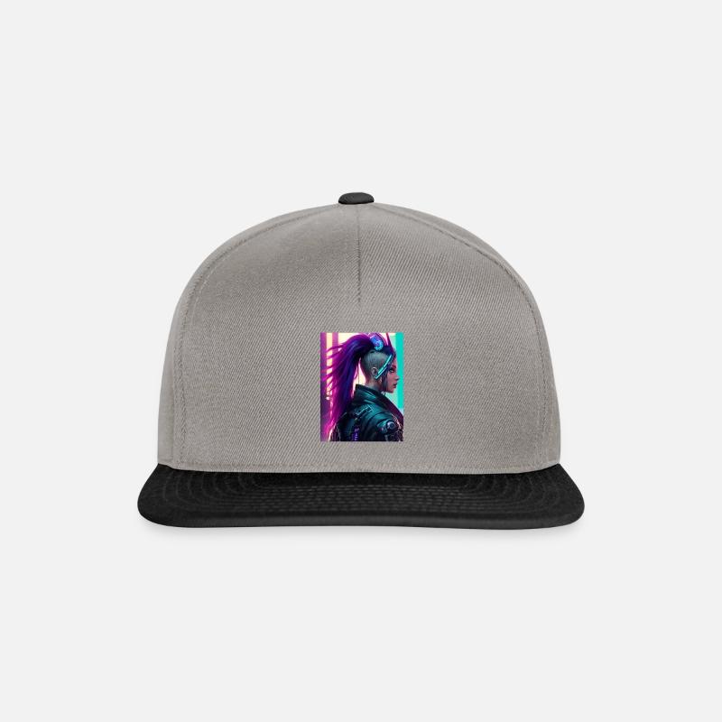 Cybergirl Serina - Snapback Cap - graphite/black