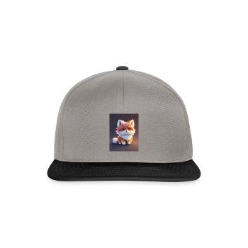 Chibi Kitsune Un joli design de renard d’anime - Casquette snapback - gris graphite/noir - Devant