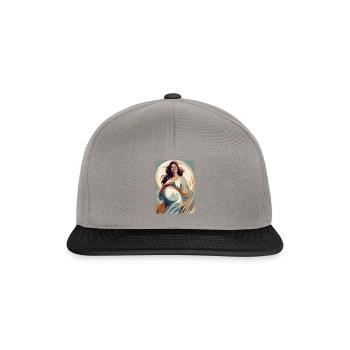 Happy and laughing pregnant woman - Snapback Cap - graphite/black - Front