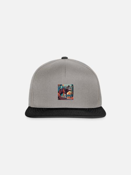Ein knalliger Wolf - Snapback Cap - Graphit/Schwarz