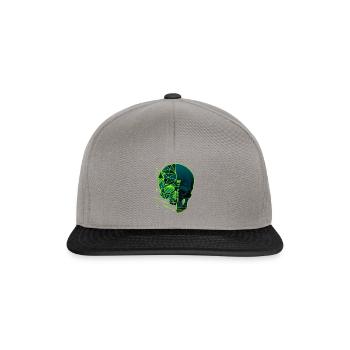 Minimal EDM Skull polygon - Snapback Cap - graphite/black - Front