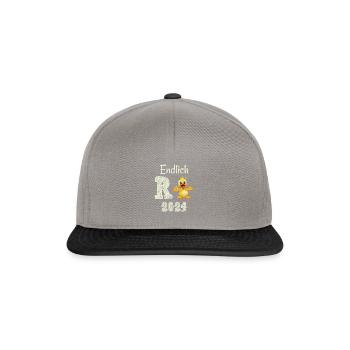 Rente 2024 mit Ente Rentner Ruhestand | R Ente - Snapback Cap - Graphit/Schwarz - Vorne