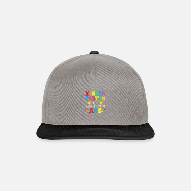 Kinder Kindergarten Ade Hallo Schule 2024 Lustiger - Snapback Cap - Graphit/Schwarz