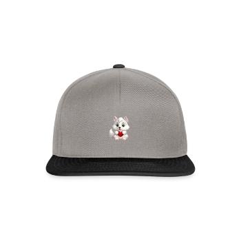 Husky chien amant maman et papa Saint-Valentin - Casquette snapback - gris graphite/noir - Devant