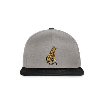 Sitzende Leopard von Cheerful Madness!! - Snapback Cap - Graphit/Schwarz - Vorne