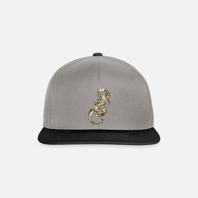Grüner Drache - Snapback Cap - Graphit/Schwarz