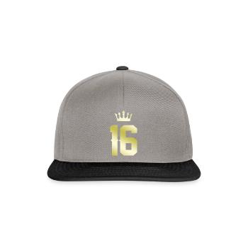 16 Zahl Krone - Snapback Cap - Graphit/Schwarz - Vorne