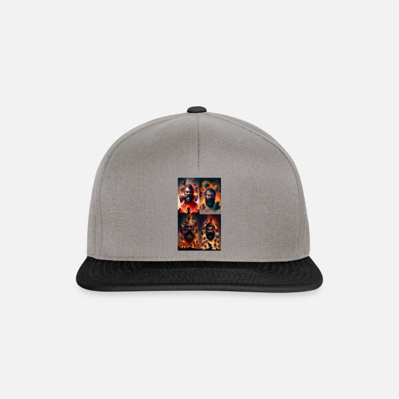 Bearded Man Surrounded by Trolls - Snapback Cap - Graphit/Schwarz
