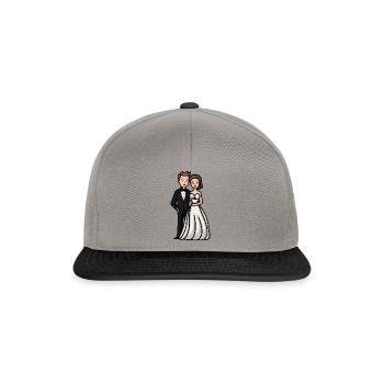 Mariage mariée marié jeunes mariés - Casquette snapback - gris graphite/noir - Devant