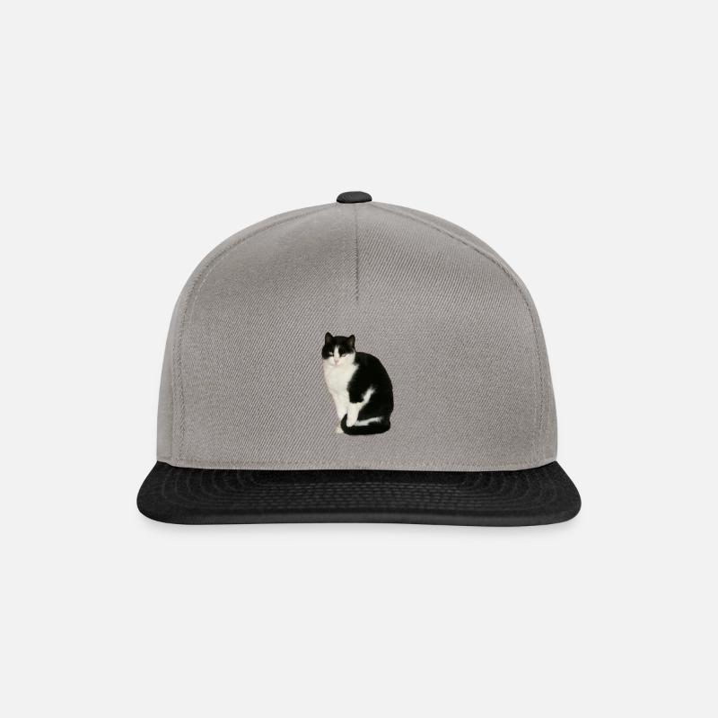 Katze schwarz - weiß - Snapback Cap - Graphit/Schwarz
