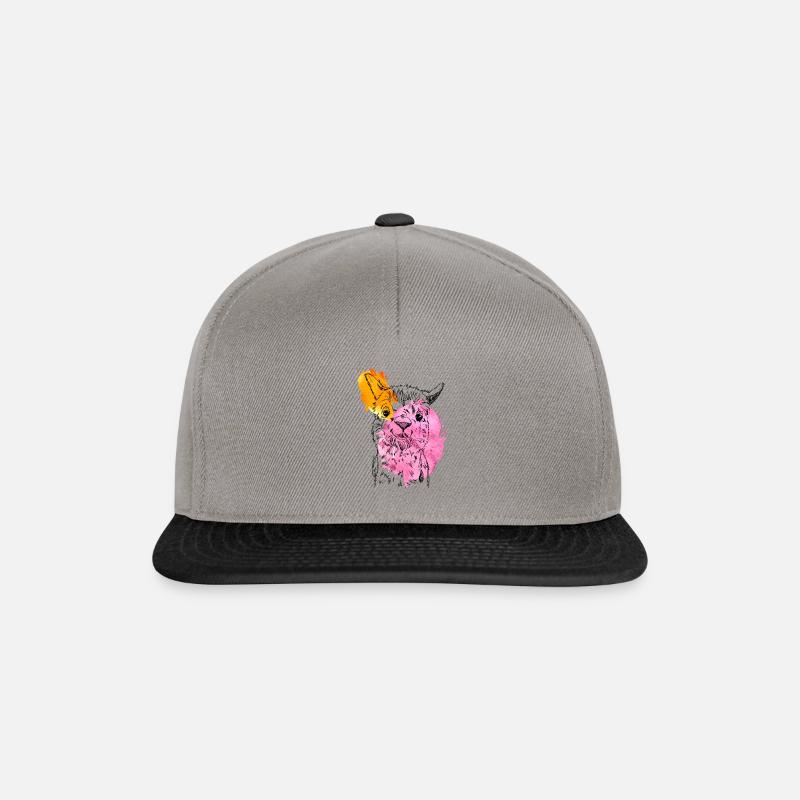 Cute hand drawn alpaca in vintage style - Snapback Cap - graphite/black
