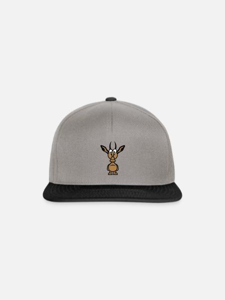 gazelle rigolo personnage animaux 111 - Casquette snapback - gris graphite/noir