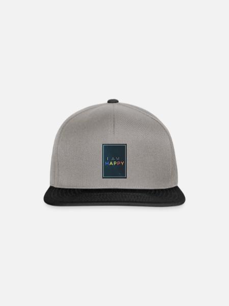I am happy colorful - Snapback Cap - Graphit/Schwarz