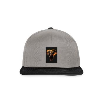 Eléphant au cœur de la savane - Casquette snapback - gris graphite/noir - Devant