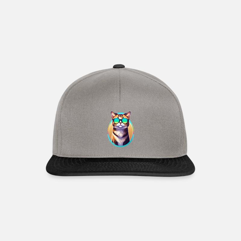 Spectacled cat - Snapback Cap - graphite/black