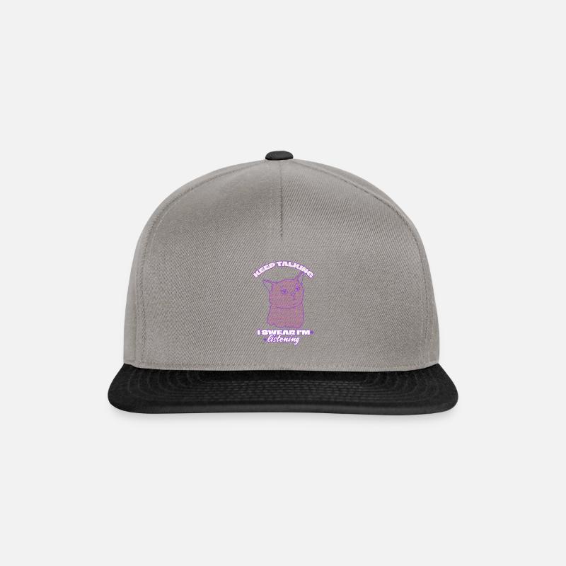 Sassy Listening Cat - Snapback Cap - Graphit/Schwarz