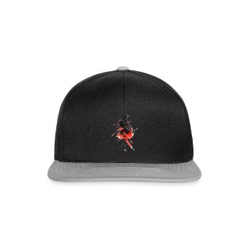 Samurai Japan Krieger Geschenk Asien Blutmond - Snapback Cap - Schwarz/Grau - Vorne