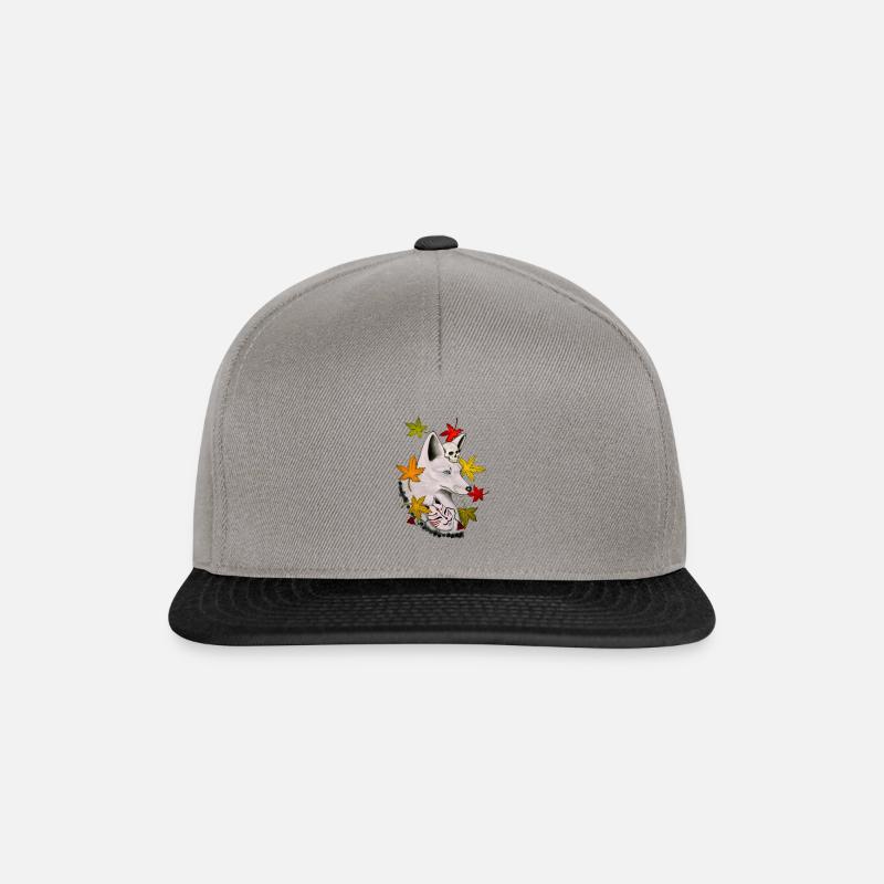 White Fox Kitsune - Snapback Cap - Graphit/Schwarz