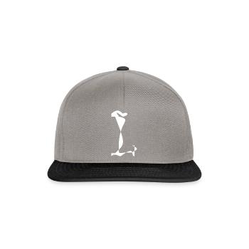 L Buchstabe weiß - Snapback Cap - Graphit/Schwarz - Vorne