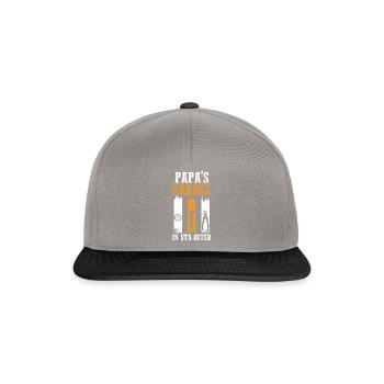 Mechatroniker Papa Vater KFZ Mechaniker Werkstatt - Snapback Cap - Graphit/Schwarz - Vorne