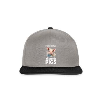 Schweine Schweinefarm Geschenk - Snapback Cap - Graphit/Schwarz - Vorne