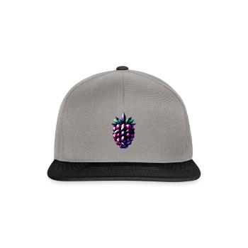 Abstrakter Blackberry: Geometrisches Beeren-Design - Snapback Cap - Graphit/Schwarz - Vorne