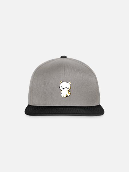 Chat kawaii rieur - Casquette snapback - gris graphite/noir