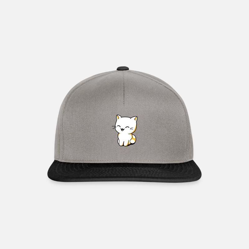 Katzen Kawaii - Snapback Cap - Graphit/Schwarz