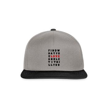 Love-Shirt - Snapback Cap - Graphit/Schwarz - Vorne