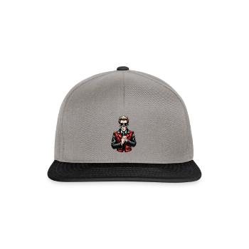 Biker cartoon skeleton - Snapback Cap - graphite/black - Front