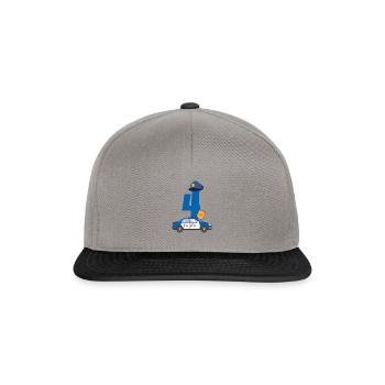 Kindergeburtstag Polizist 4 Jahre Kinder Polizei - Snapback Cap - Graphit/Schwarz - Vorne