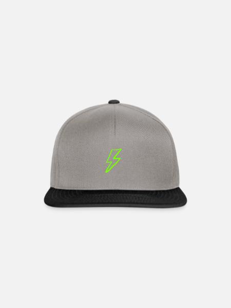 Neon Zickzack Blitz - Snapback Cap - Graphit/Schwarz