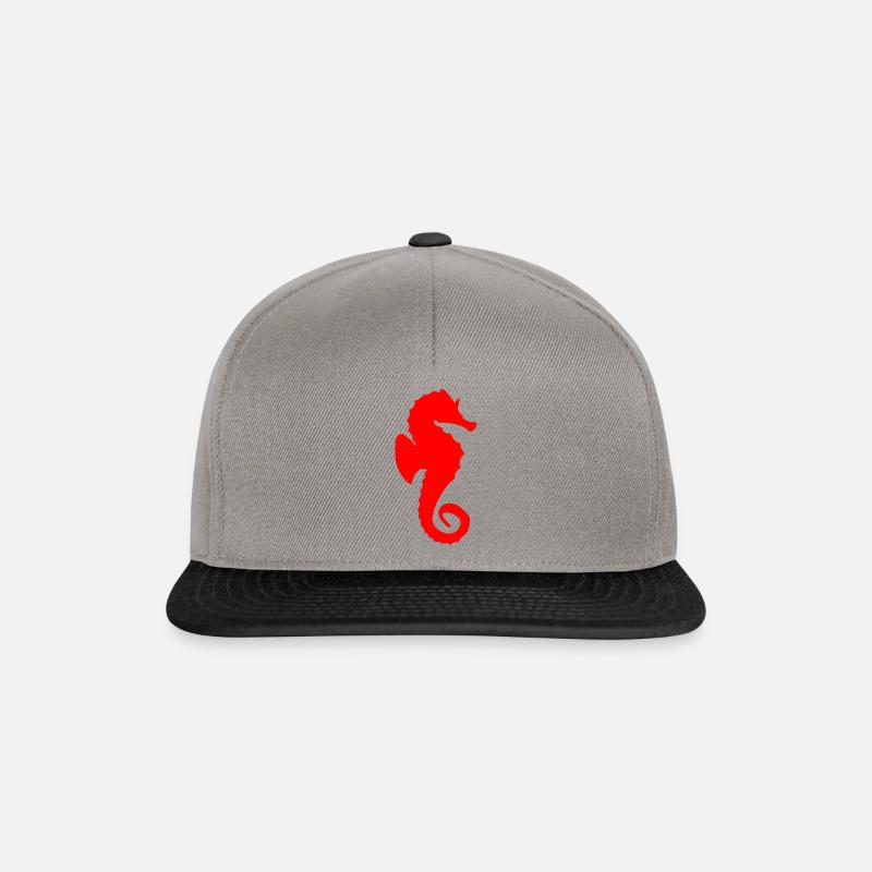 Süsses rotes Seepferdchen als Geschenk - Snapback Cap - Graphit/Schwarz