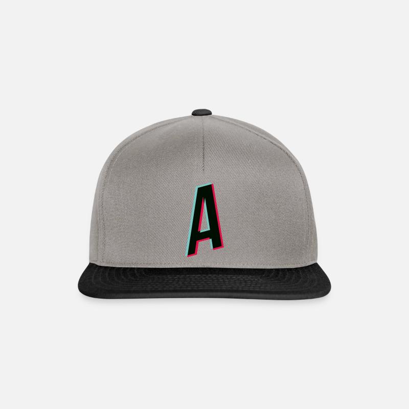 A - Buchstabe - A - Snapback Cap - Graphit/Schwarz