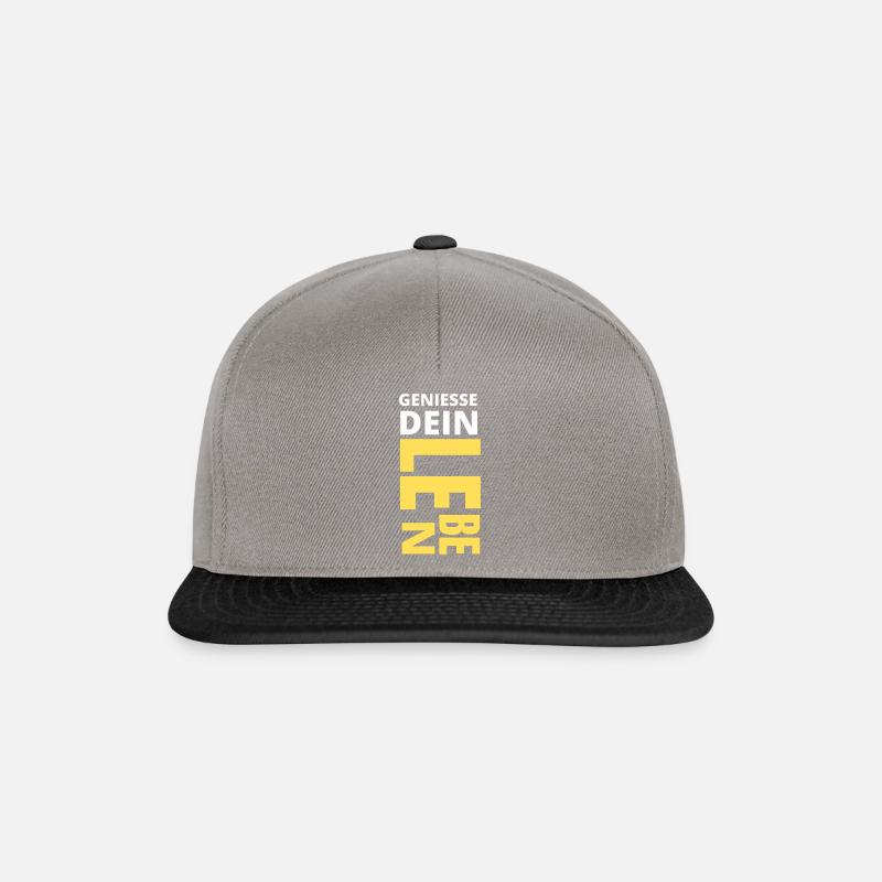 geniesse dein Leben - Snapback Cap - Graphit/Schwarz