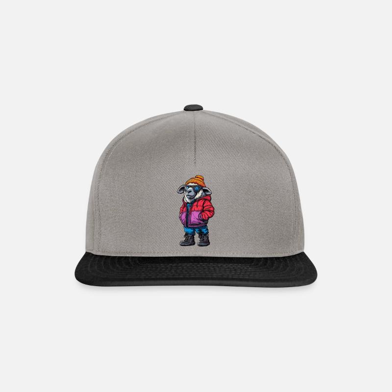 Mode Mouton Hiver - Casquette snapback - gris graphite/noir