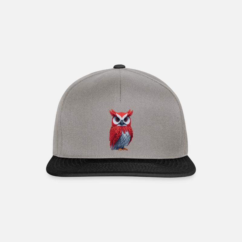 Eule Owl Lustig Farbenfroh Eulenliebhaber - Snapback Cap - Graphit/Schwarz