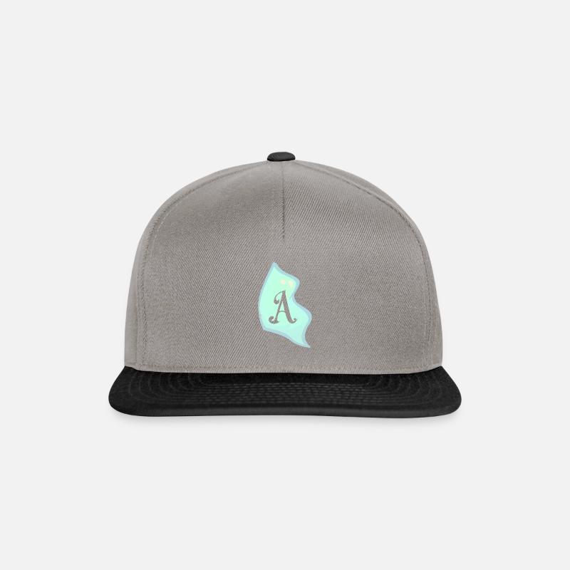 Kalligraphie Handschrift Feder - Snapback Cap - Graphit/Schwarz