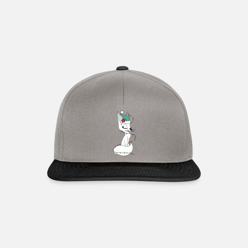 Winter White Fox hat angepasst - Snapback Cap - Graphit/Schwarz