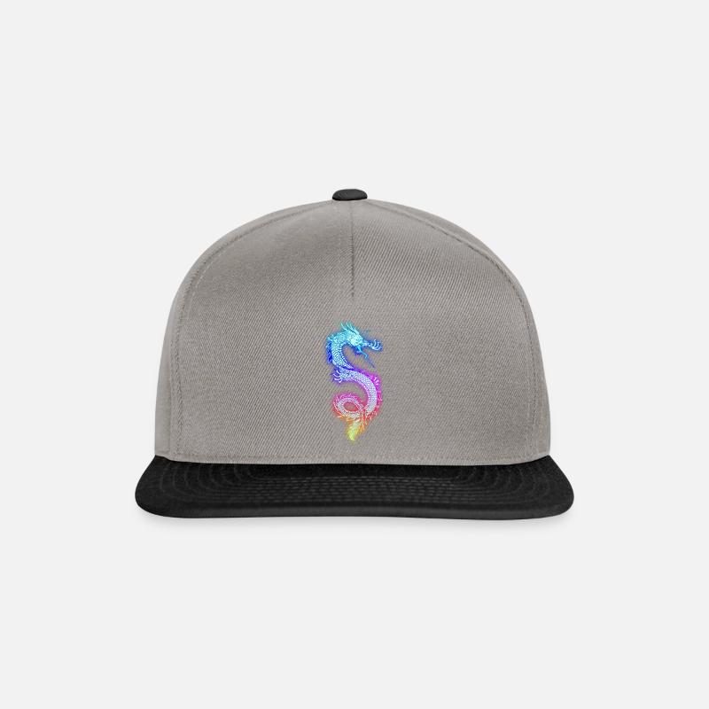 Chinesischer Drachen - Snapback Cap - Graphit/Schwarz