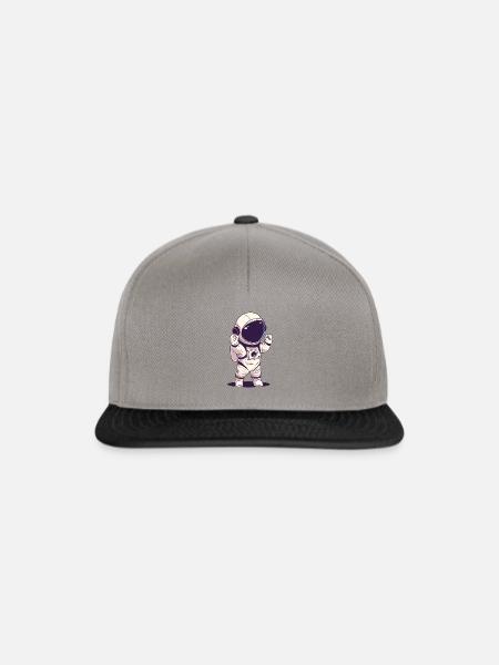 Astronaut Raumschiff - Snapback Cap - Graphit/Schwarz