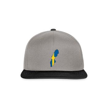 Sweden Map outline - Snapback Cap - graphite/black - Front