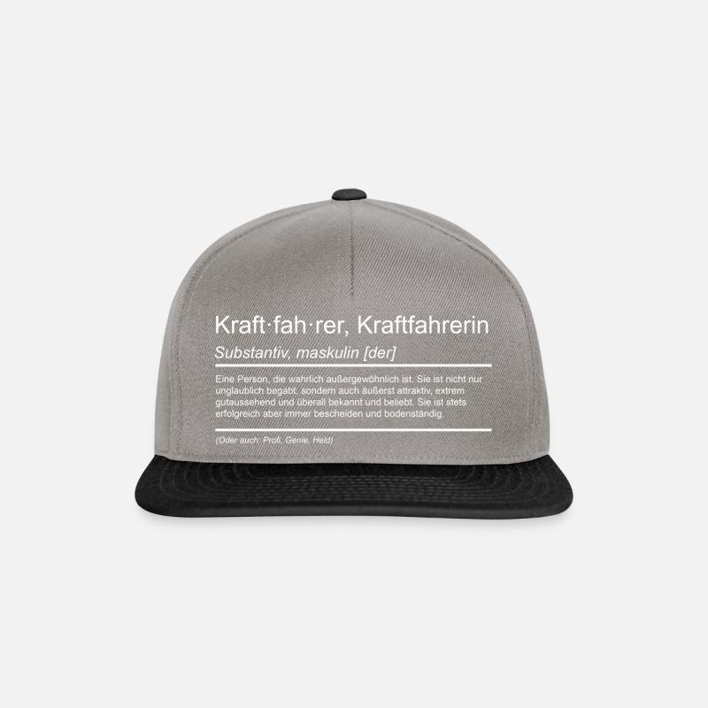 Bedeutung Kraftfahrer - Snapback Cap - Graphit/Schwarz